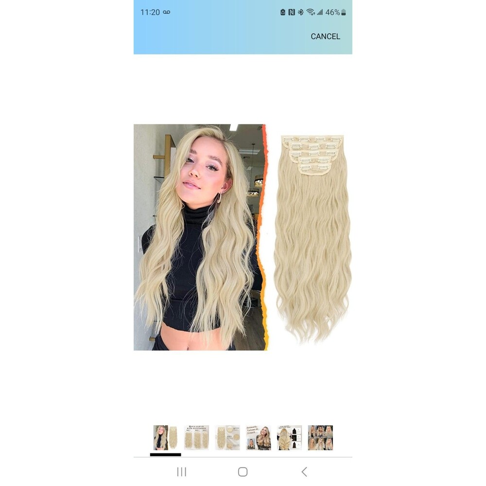 BARSDAR Blonde Clip in Hair Extensions - 20 Inch Wavy Clip in Hair Extensions...